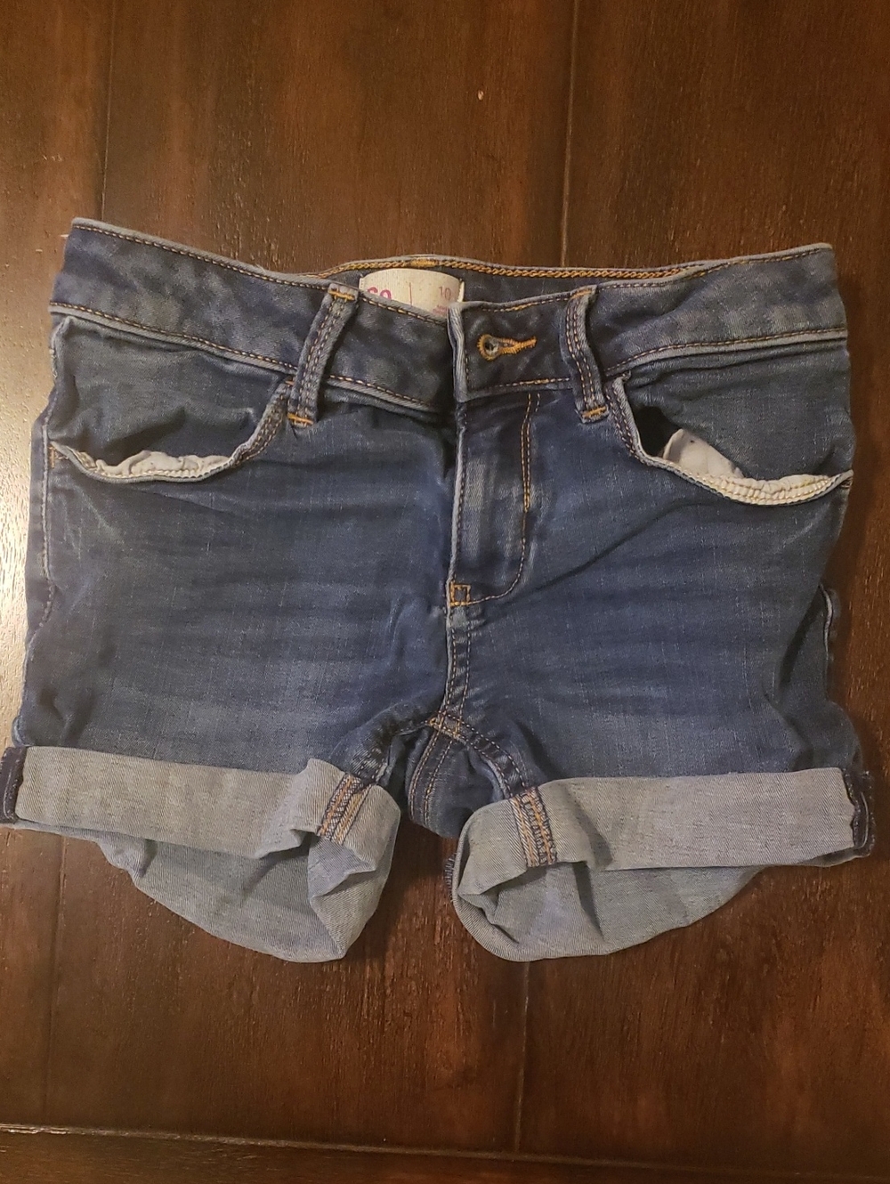 SO Dark Blue Rolled-Hem Denim Shorts